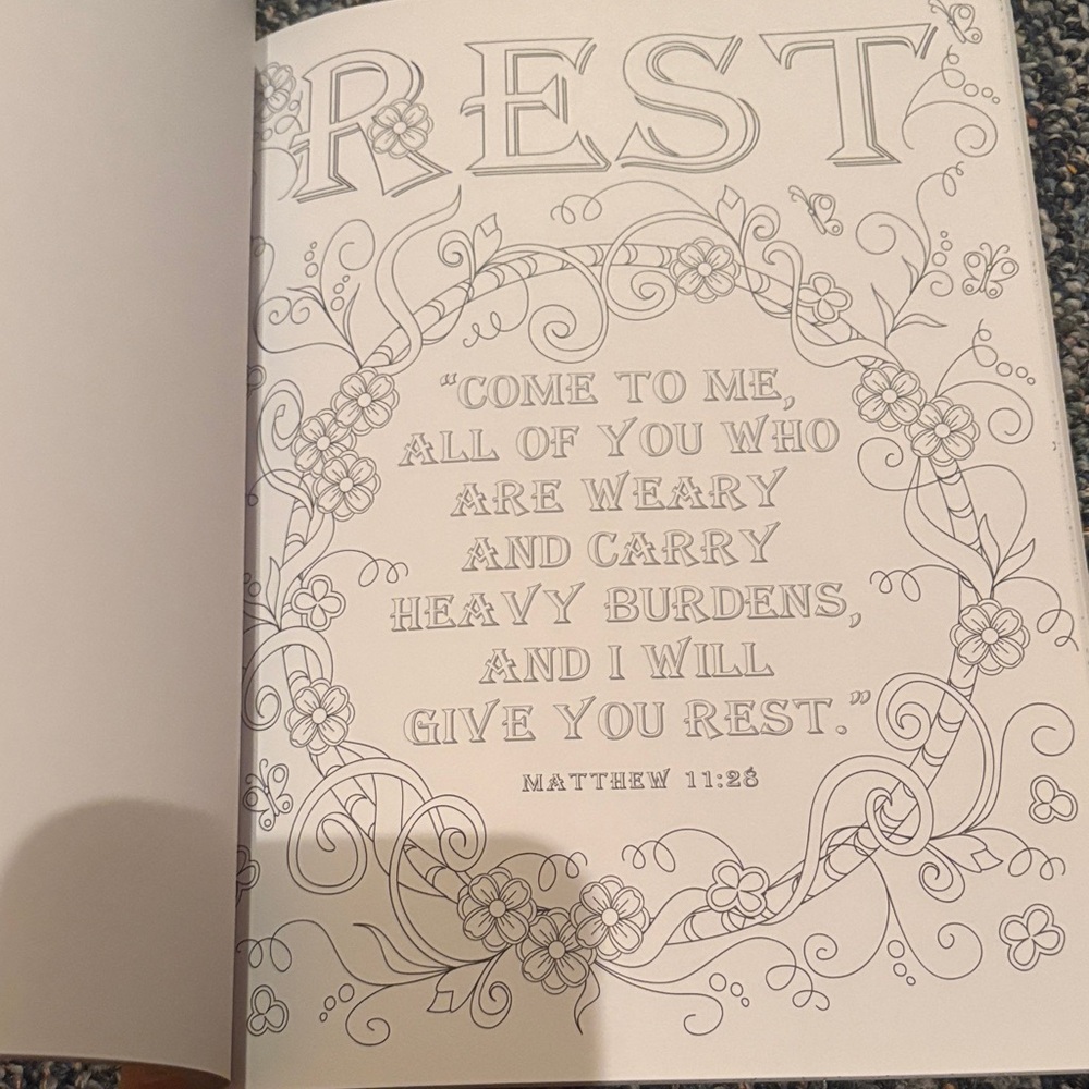 Coloring Book with Floral Design - Picture 5 of 8
